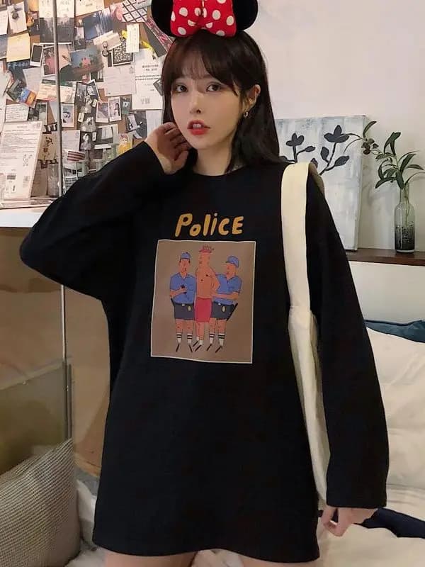 Loose Long Sleeve T-Shirt Women's Hoodie Student Style Comfortable Outerwear Korean Version Fall Winter New Arrival Female Top