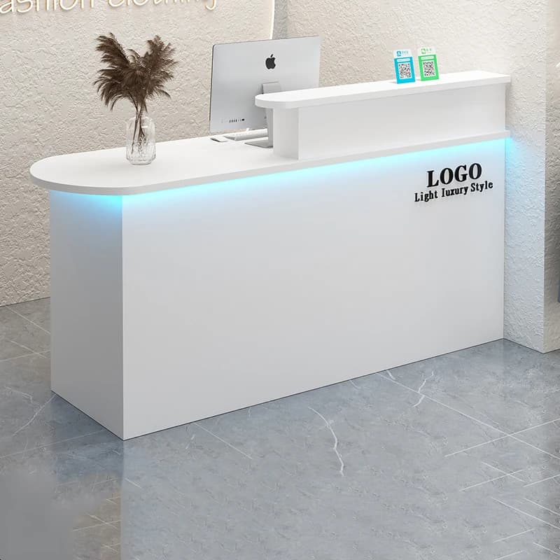 Banchi reception eleganti personalizzati Barra luminosa ad angolo Banchi reception per ufficio Banchi reception per salone di bellezza Mobili commerciali Mostrador