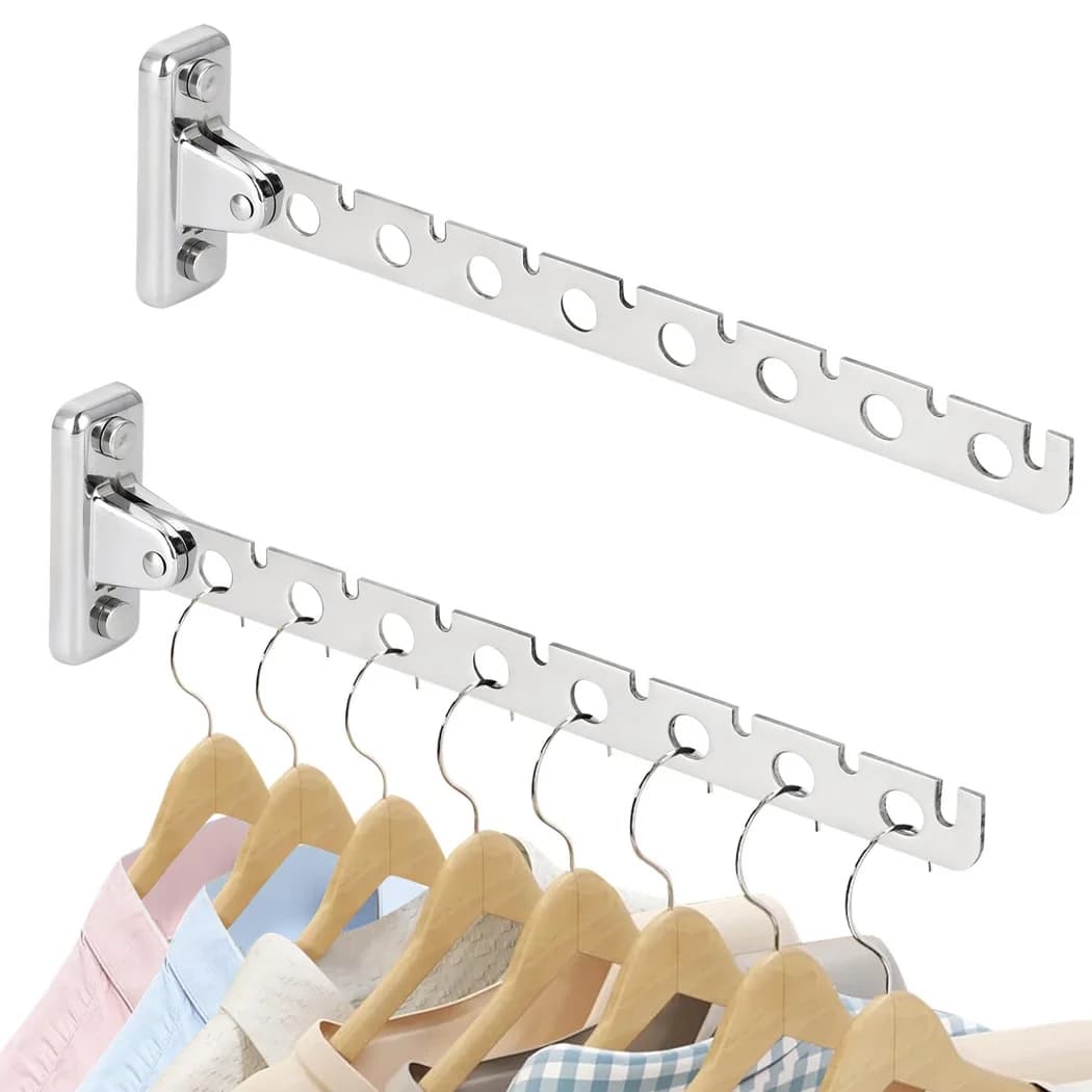2 pieces/set hangers folding clothes hangers wall coat hangers stainless steel coat hangers