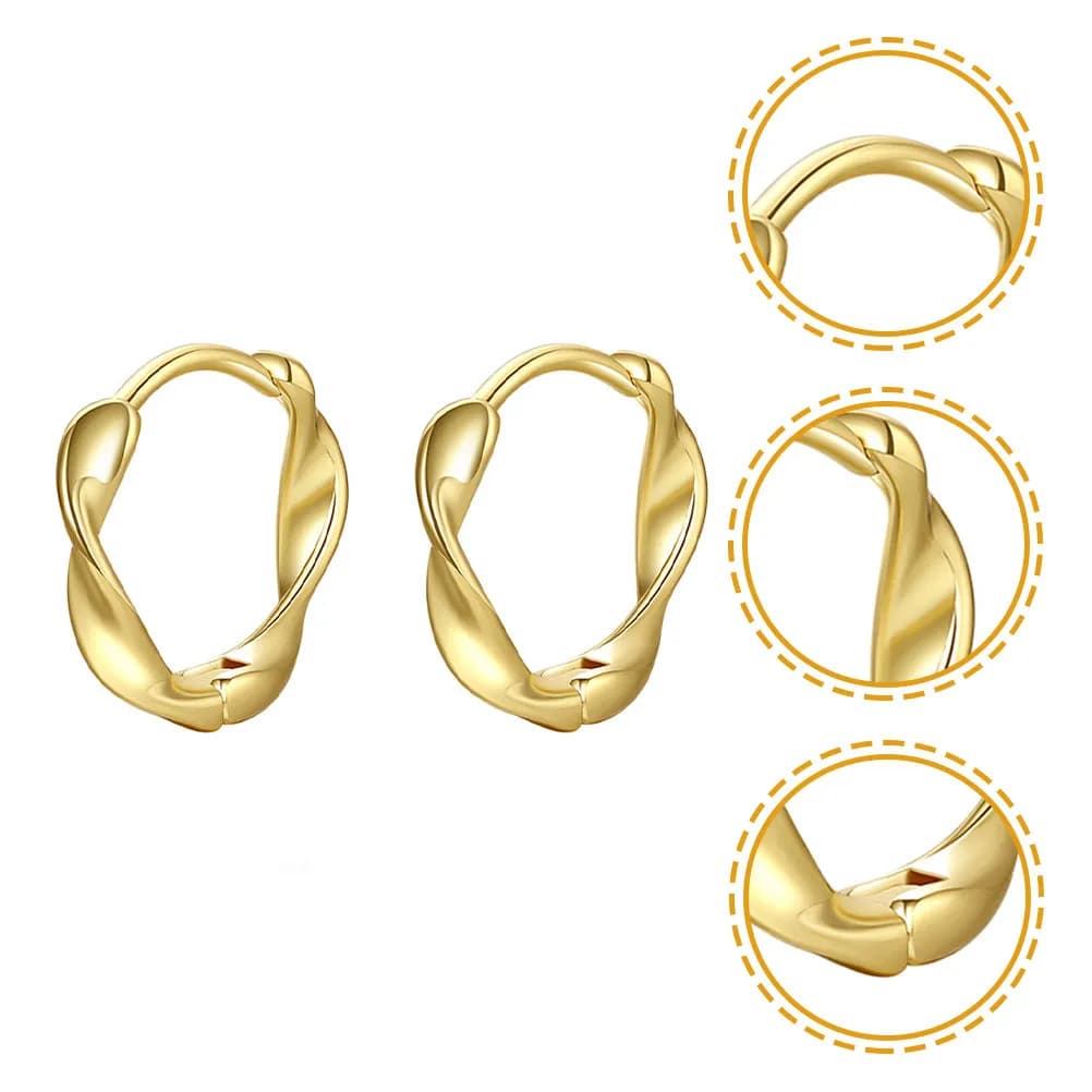 1 Paio di Orecchini a Forma Ondulata, Accessori Chic per Orecchie da Donna, Orecchini a Cerchio per Uso Quotidiano e Feste, Gioielli alla Moda, Regalo