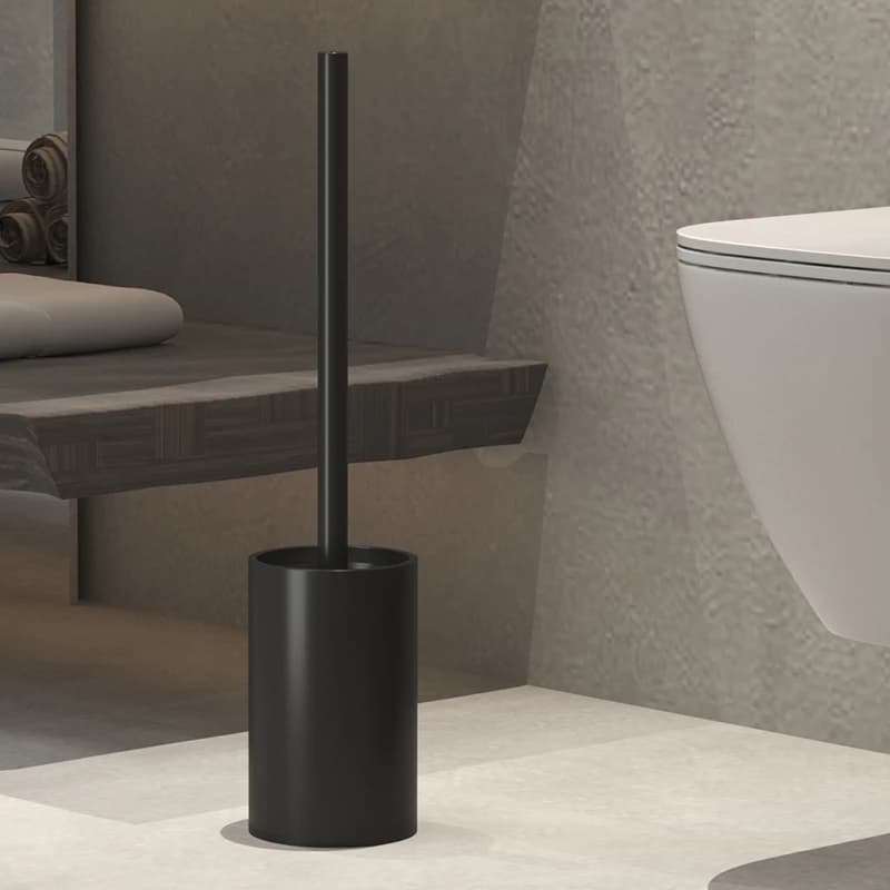 Strumento per la pulizia del portaspazzole per WC da bagno Spazzola per WC verticale senza foratura da pavimento in plastica Accessori per il bagno