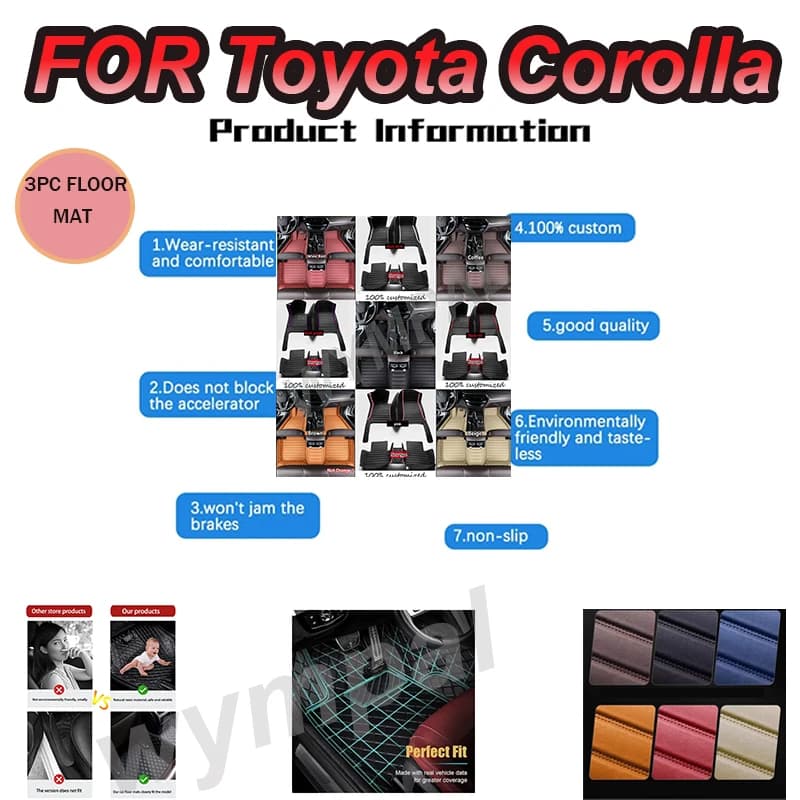 LUXURI Tappetini Per Auto Per Toyota Corolla Cross 2022 2023 Personalizzato Auto Rilievi Del Piede Automobile Tappeto Copertura Accessori Interni