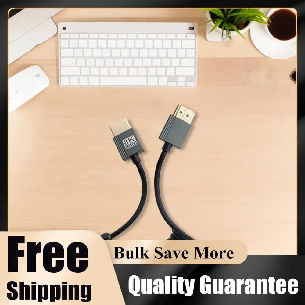 HDMI 2.1 compatible 8K cable from male to male, compatible with HDMI and Mini/Micro HD, 8K@60Hz 4K@120Hz for camera/videocamera/PC/monitor