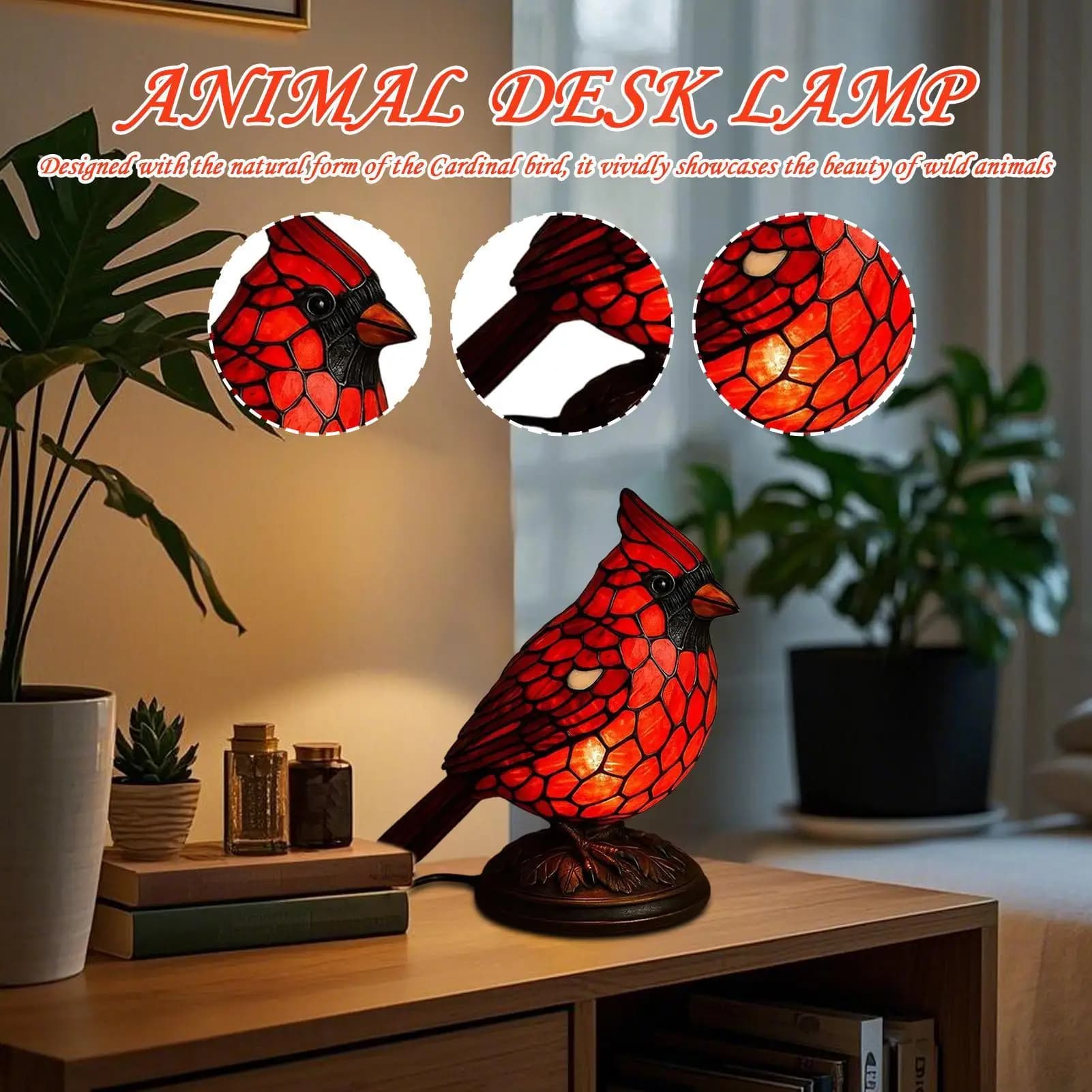 Lampada da tavolo per uccelli Lampada da scrivania per uccelli Lampade per uccelli in resina Decorazioni per la casa Decorazione artistica Lampada da tavolo Lampada da decorazione per desktop natalizia