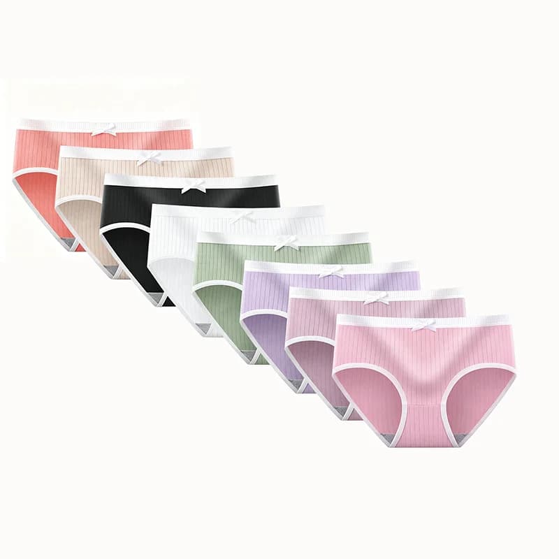 Set da 8 pezzi di biancheria intima da donna in tinta unita, biancheria intima triangolare morbida, comoda e traspirante, biancheria intima casual da donna
