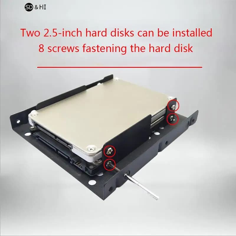 Staffa di montaggio SSD Dual Desktop staffa per disco rigido da 2.5 a 3.5 pollici staffa per Kit di montaggio adattatore interno per disco rigido