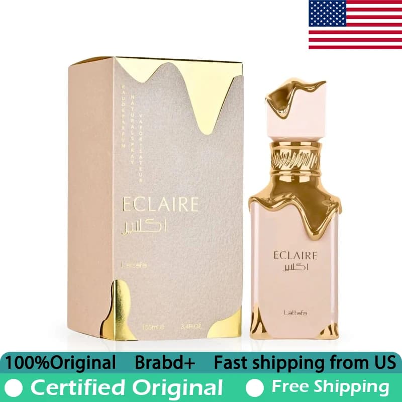 Lattafa Eclaire Eau de Parfum Spray 100ml, Premium Arab Perfumes, Sweet Floral Fragrance and Long Life Gourmand for Women, 3.4 Once