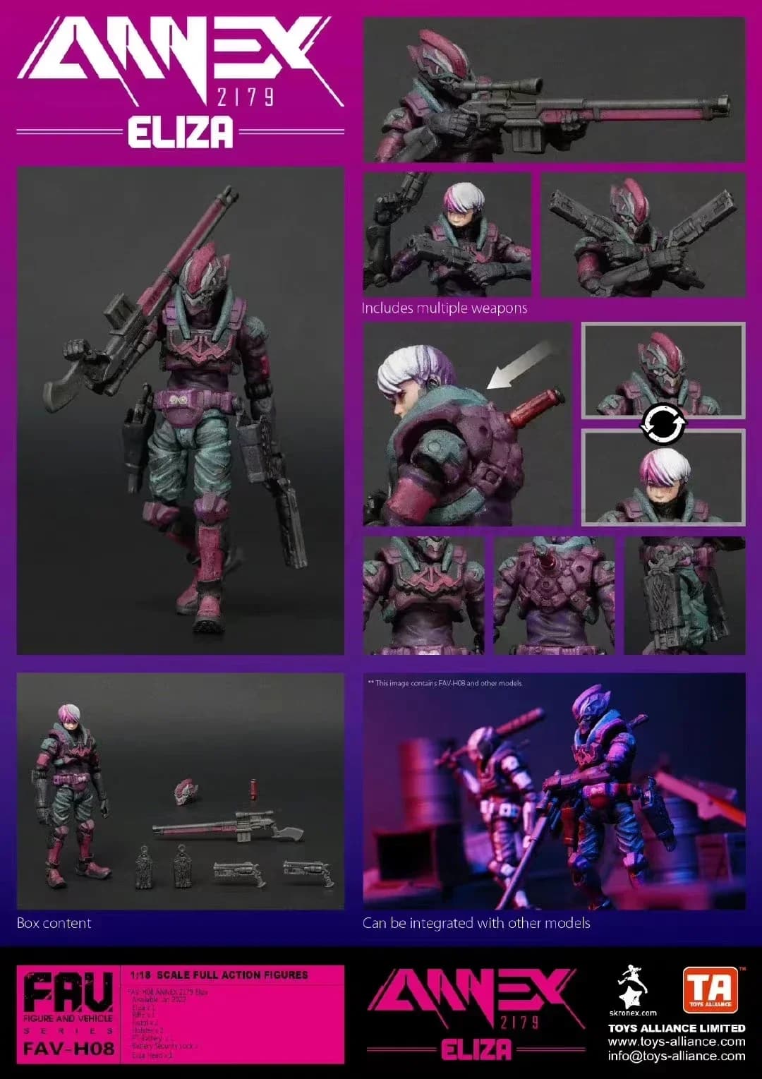 【MT】Acido Rain War FAV-H08 Eliza 1/18 Action Figure 3.75 pollici Collezione Anime Modello Giocattolo Collezione Regalo