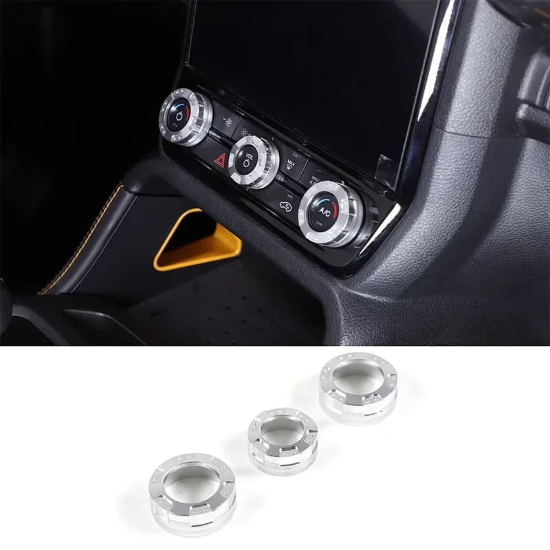 Per Ford Ranger 2023-2024 in lega di alluminio Auto Controllo Centrale Aria Condizionata Manopola Del Volume Anello Decorativo Accessori Interni