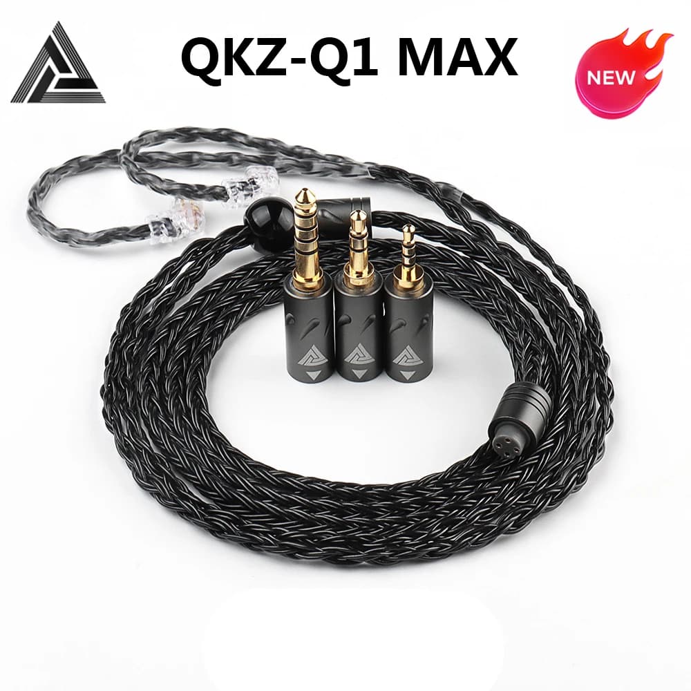 QKZ Q1 MAX auricolari cavo di aggiornamento grigio \ nero 16 Stand 352 core QDC KZ C Pin MMCX 3-in-1 per QKZ HBB ZXT AS16 PRO ZSN PRO X PR1