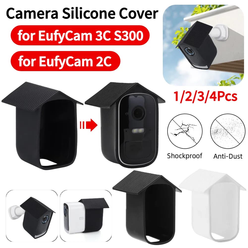 1/2/3/4/6 Pezzi Custodia Protettiva in Silicone Mimetico Antiurto Antipolvere per Telecamera EufyCam 3C