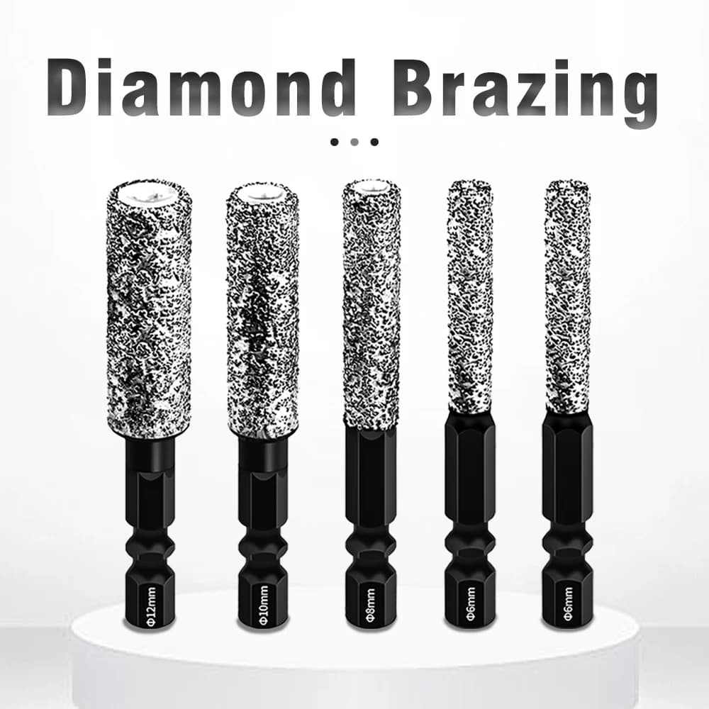 5pcs6-12mmHexagonal Shank Dry Ceramic Tile Diamond Drill Bit Marble Granite Vitrified Tile Hole Opener for Drilling and Grinding
