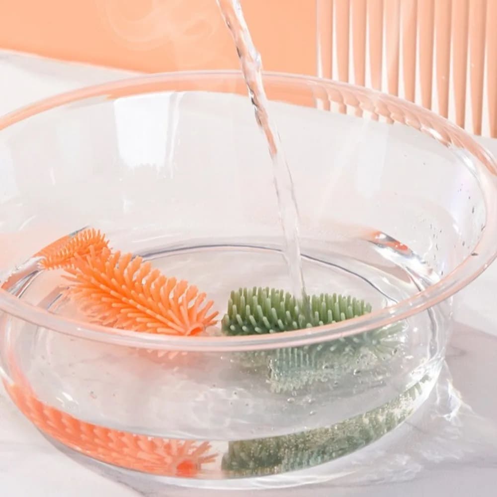 Set di Spazzole per la Pulizia dei Biberon con Testa Morbida, Manico Lungo, Rotazione a 360 Gradi, Spazzola in Silicone per Bottiglie d'Acqua