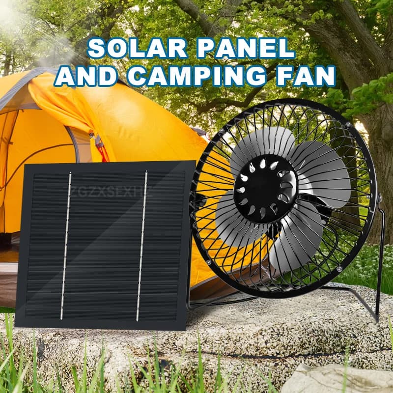 Estrattore d'aria mini ventilatore alimentato da pannello solare 12V per casa per cani da compagnia RV-ventilatore ad energia solare multifunzionale