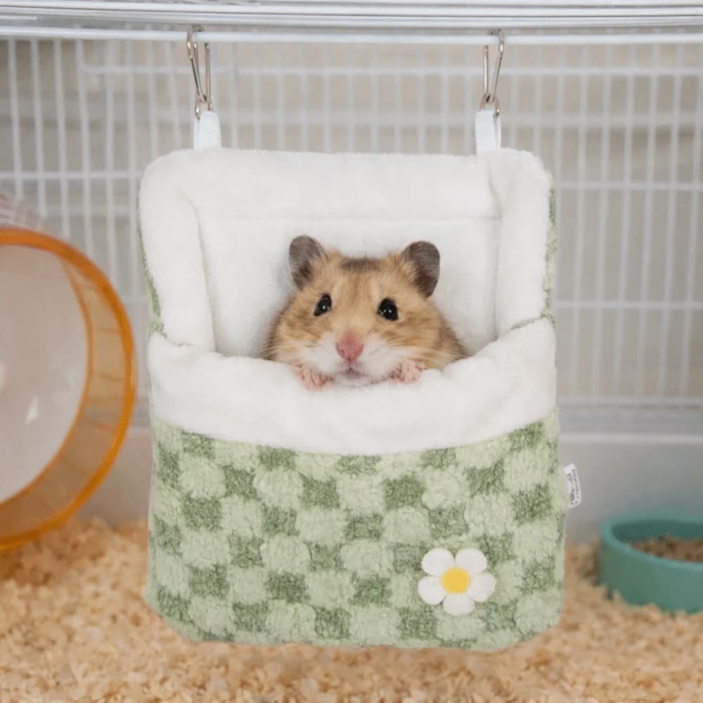 Crycetic cages Hot hamstered hamster Amaca Velvet Soft ham hamster sack Addens 3D flower Hide for pets Bed cage accessory