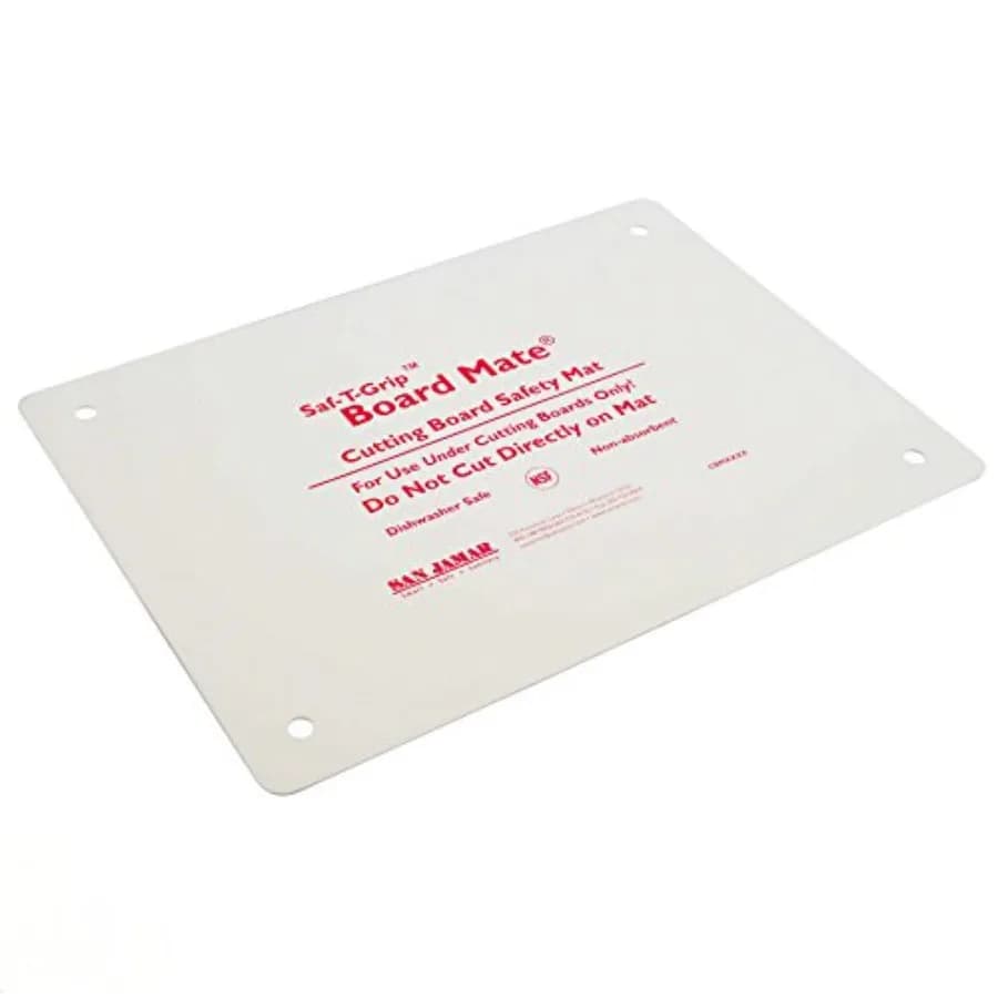 San Jamar CBM38 Saf-T-Grip Board-Mate Tappetino Antiscivolo per Tagliere, 20 cm di Larghezza x 7,5 cm di Altezza, Bianco
