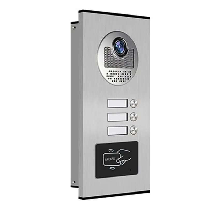ABZW Home Video Intercom Doorbell With 3 Unit Support For Residential For Apartments Door Phone System EU Plug