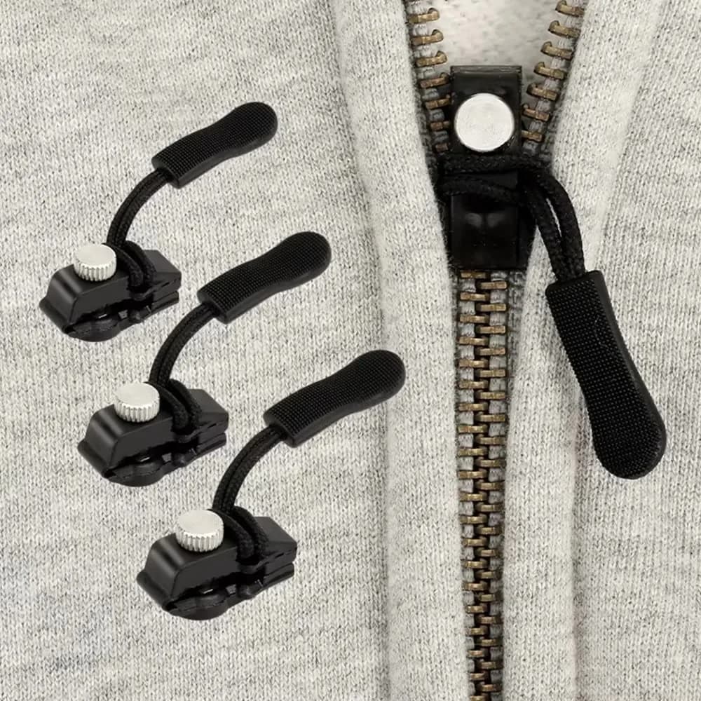 3-60Pcs Universal Zipper Repair Kit 3 Different Size Quick Instant Detachable Zipper Head Replacement Zipper Slider Pull