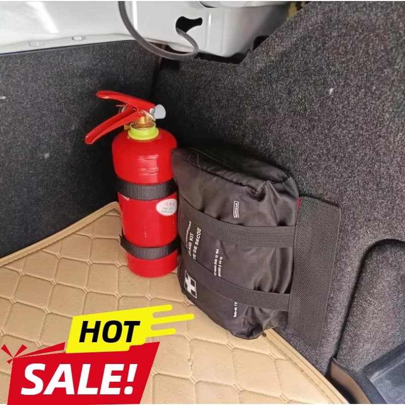 2Pcs 38cm Car Trunk Debris Fixing Elastic Band Velcro Strap Storage Mesh Bag For Luggage