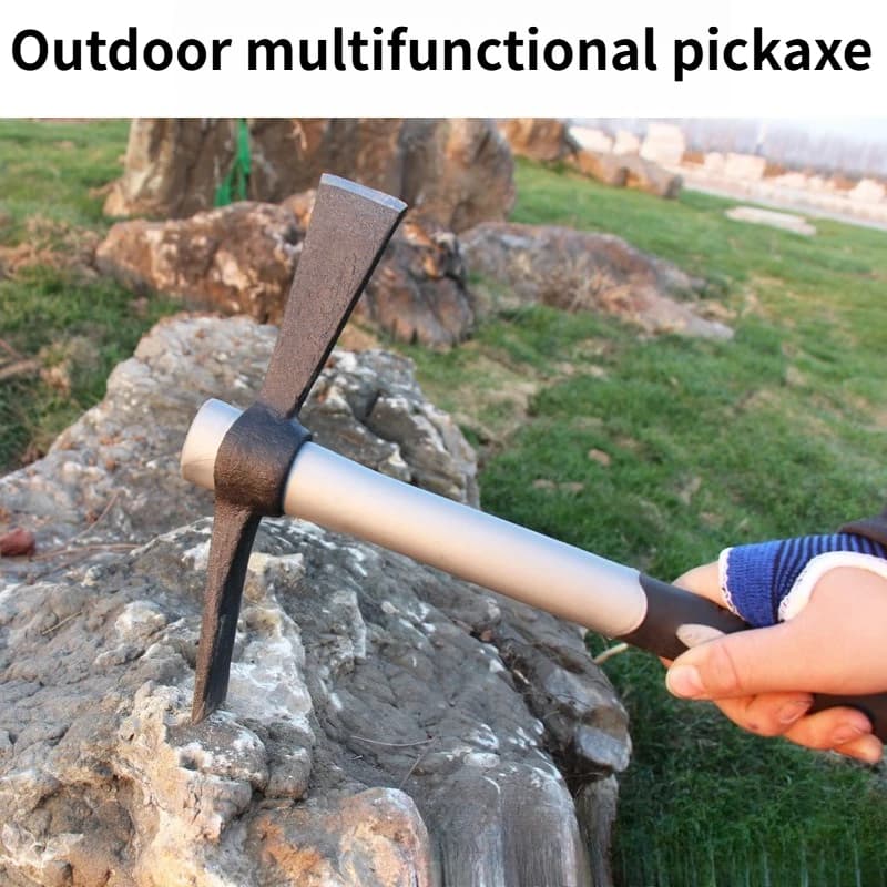 Piccozza da Ghiaccio Multifunzionale per Escursionismo, Attrezzo Portatile Multiuso per Giardinaggio, Strumento EDC per Esterni
