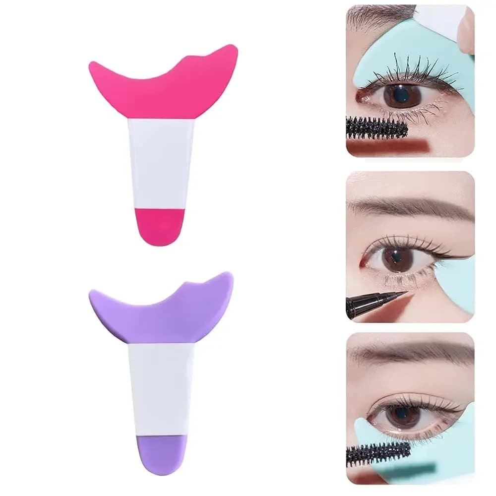 vvocci Multifunction Eyelash Silicone Mascara Eyelashes Guide Tool Eyelash Shield Applicator Guard Tool Eyeshadow Pads Reusable