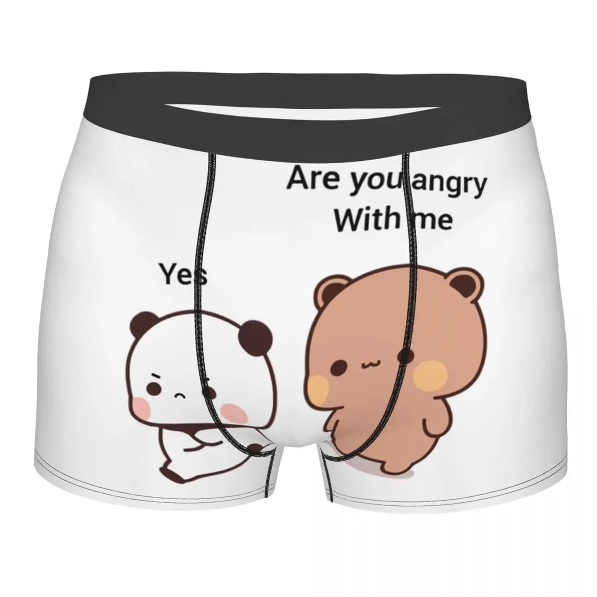 Intimo personalizzato per coppia Panda Bear e Brownie BUBU DUDU, slip boxer elasticizzati da uomo