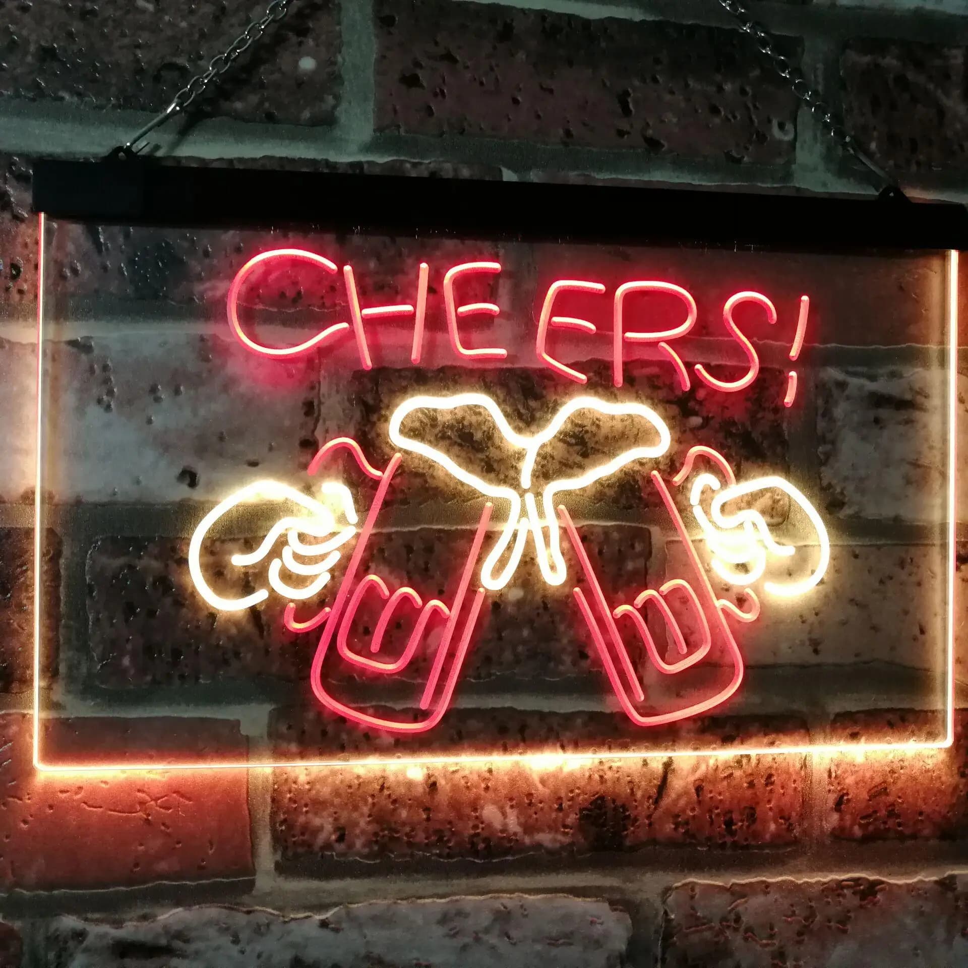 CHEERS. Tazze da birra Insegna al neon a LED bicolore st6-i2857