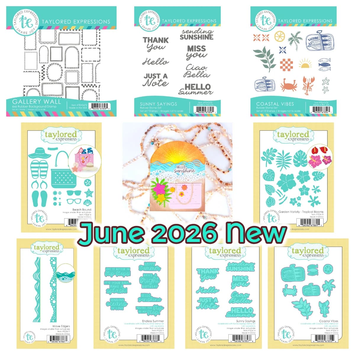 Taylored June 2026 New Endless Summer Stamp Set Metal Cutting Dies and Stamps Scrapbooking for DIY Greeting Cards Handmade Gift