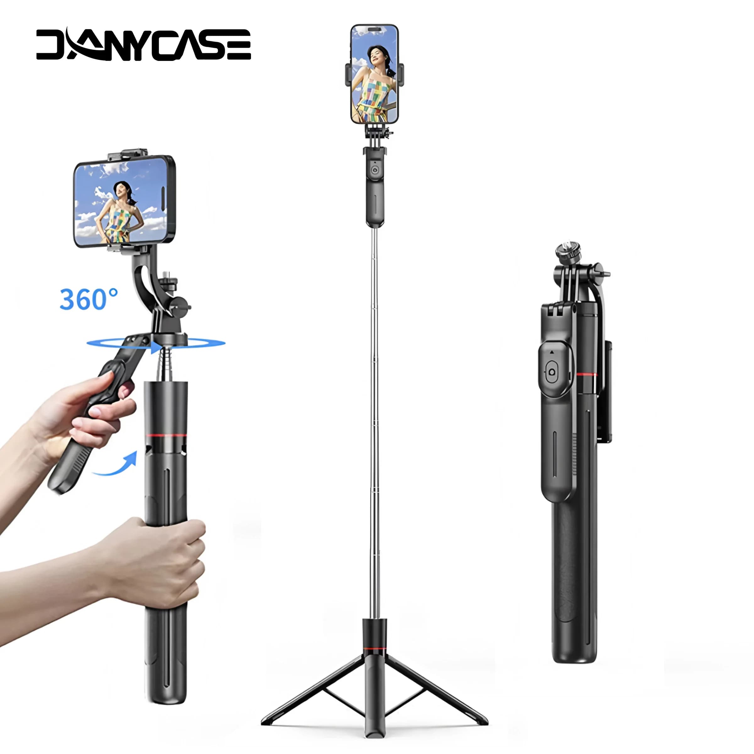 F16 Bluetooth Selfie Stick Tripod 67in Wireless Extendable Phone Holder with 1/4" Screw for Smartphone Camera Vlog