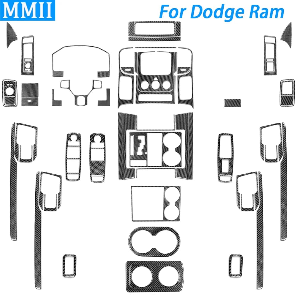 Per Dodge Ram 1500 2013-2015 In Fibra di Carbonio Cambio Finestra Ascensore Uscita Aria Volante Set Accessori Per Interni Auto Adesivo