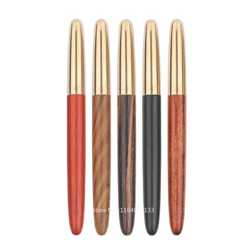 Hot Majohn M1 Fountain Pen Craftsman Natural Rosewood Metal Brass EF/F/Small Calligraphy Bent Nib Office Business New Pen Set
