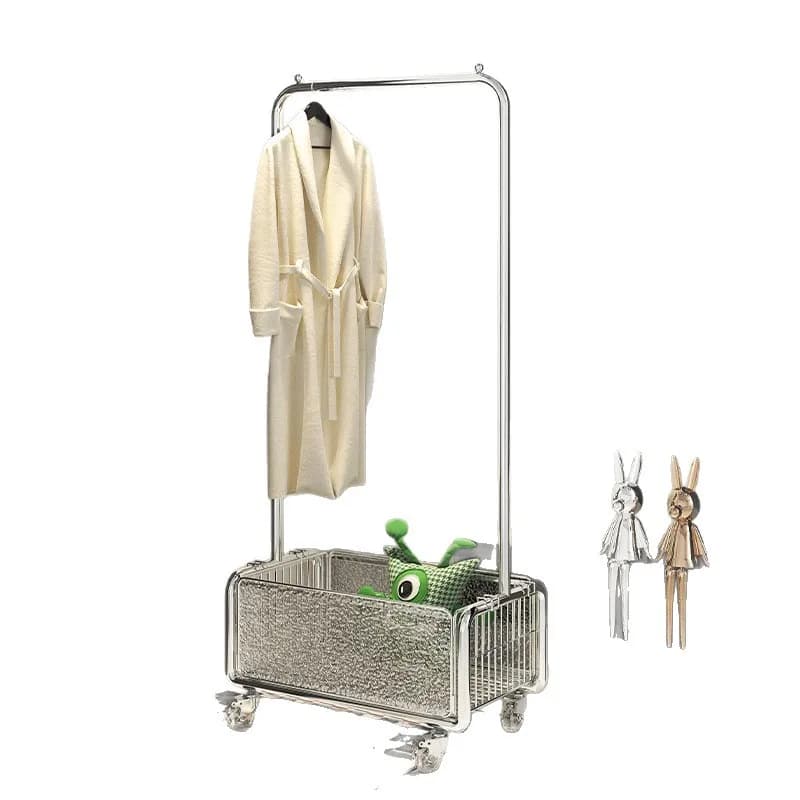 High-end hanger for domestic use, removable, from floor to ceiling, luxury, with wheels, to store clothes on bedside table
