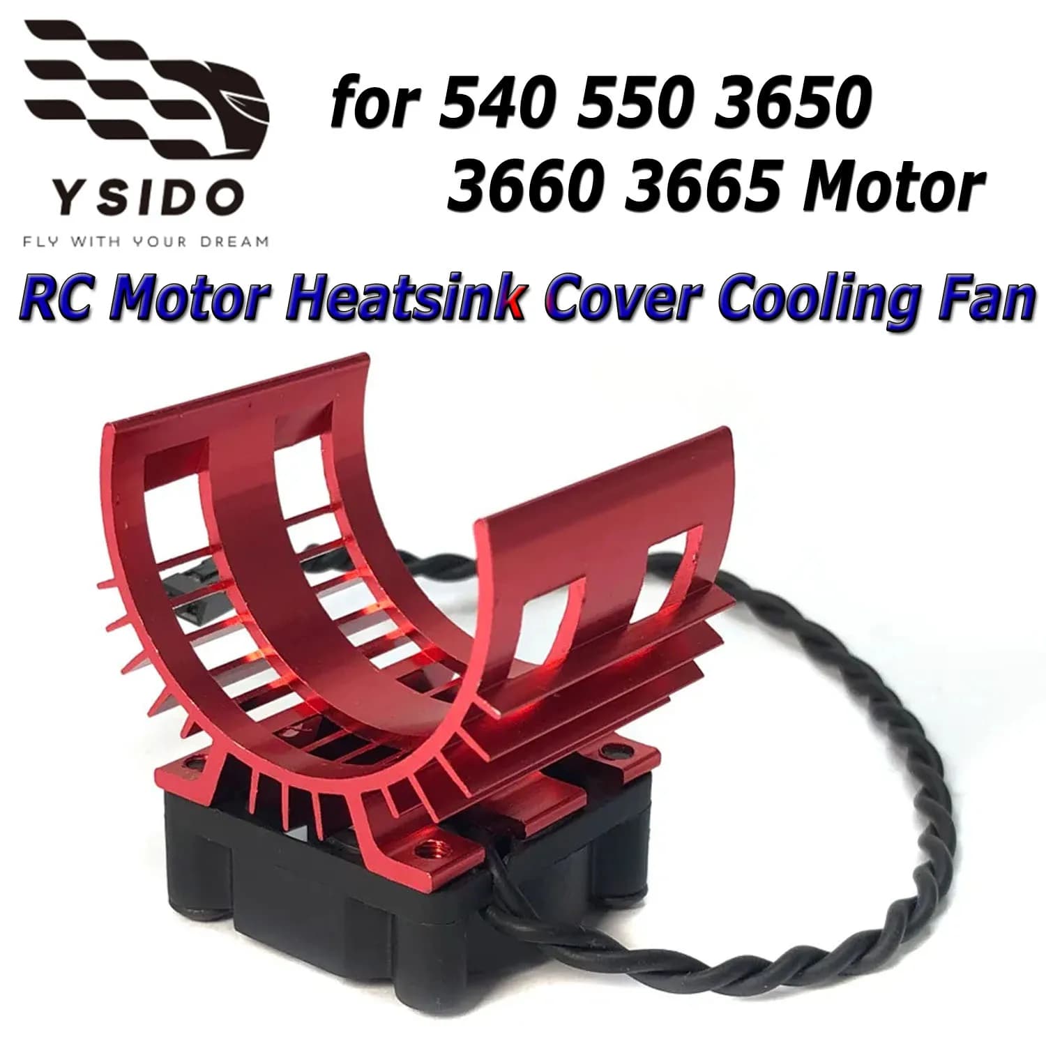 YSIDO Ventola di Raffreddamento in Metallo con Dissipatore di Calore per Auto RC 1/10 1/12 Wltoys 124017 124016 Motore RC 3665 3660 3650 550 540 Pezzi di Ricambio Fai da Te