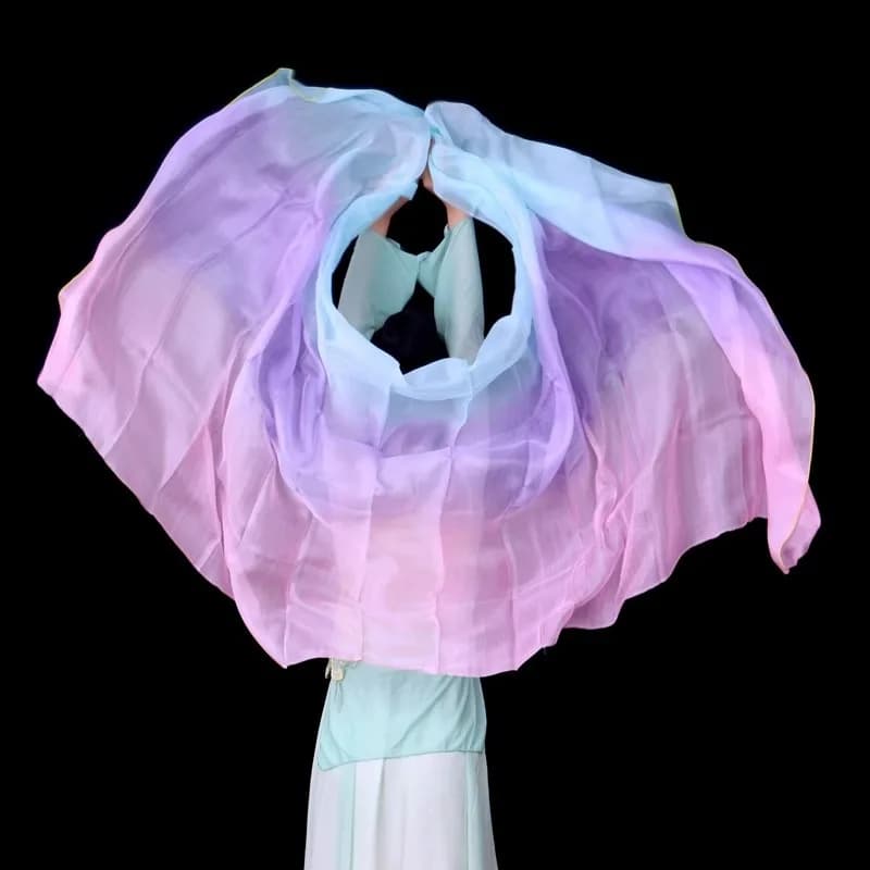 250x114cm Belly Dance Veil Solid Silk Shawl Women Red Orange Yellow Color for Classical Dance Performance Scarf Light Texture