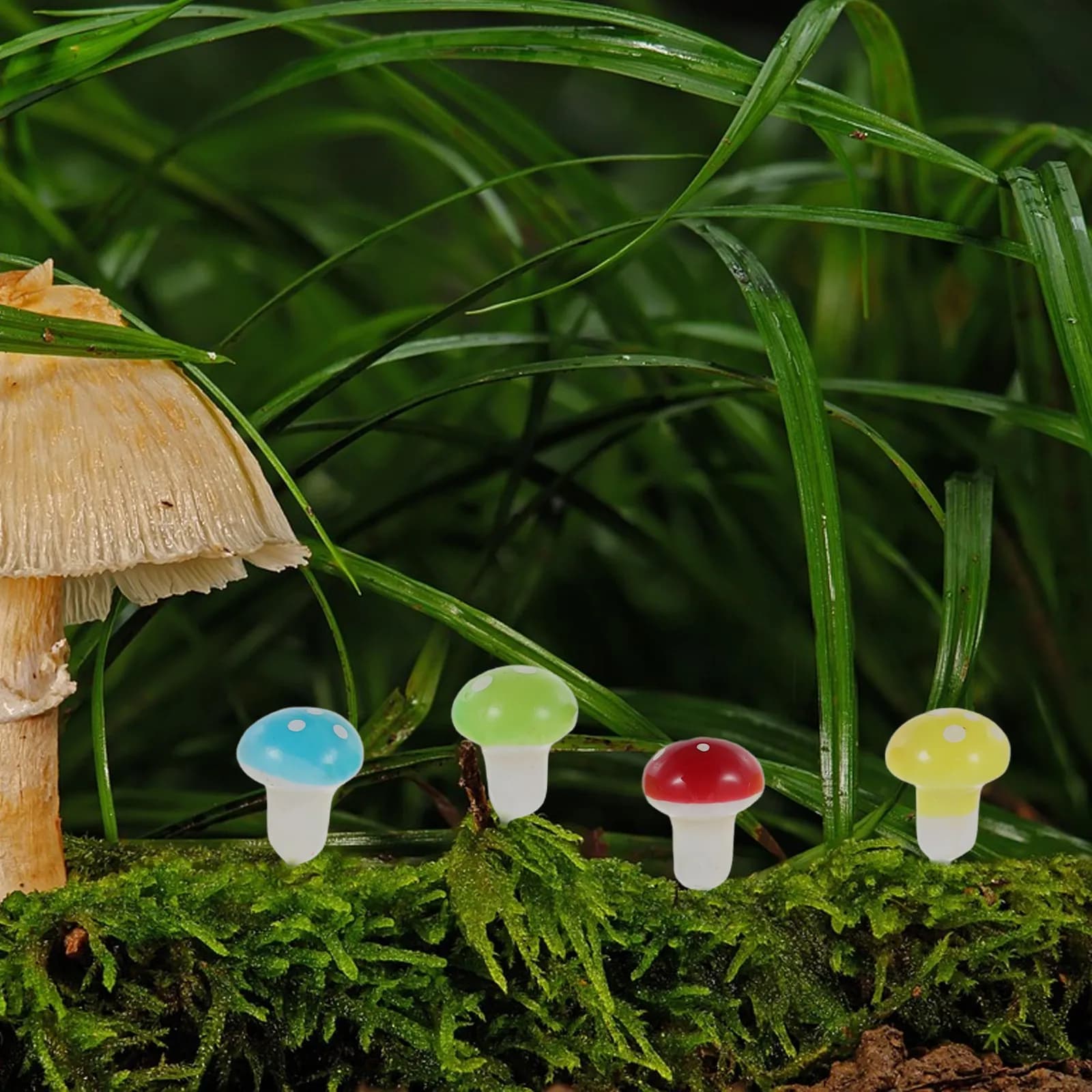 60 Pezzi di Funghi in Schiuma Miniatura, Ornamento Vegetale Artificiale Realistico per Micro Paesaggi, Funghi per Giardini delle Fate e Bonsai
