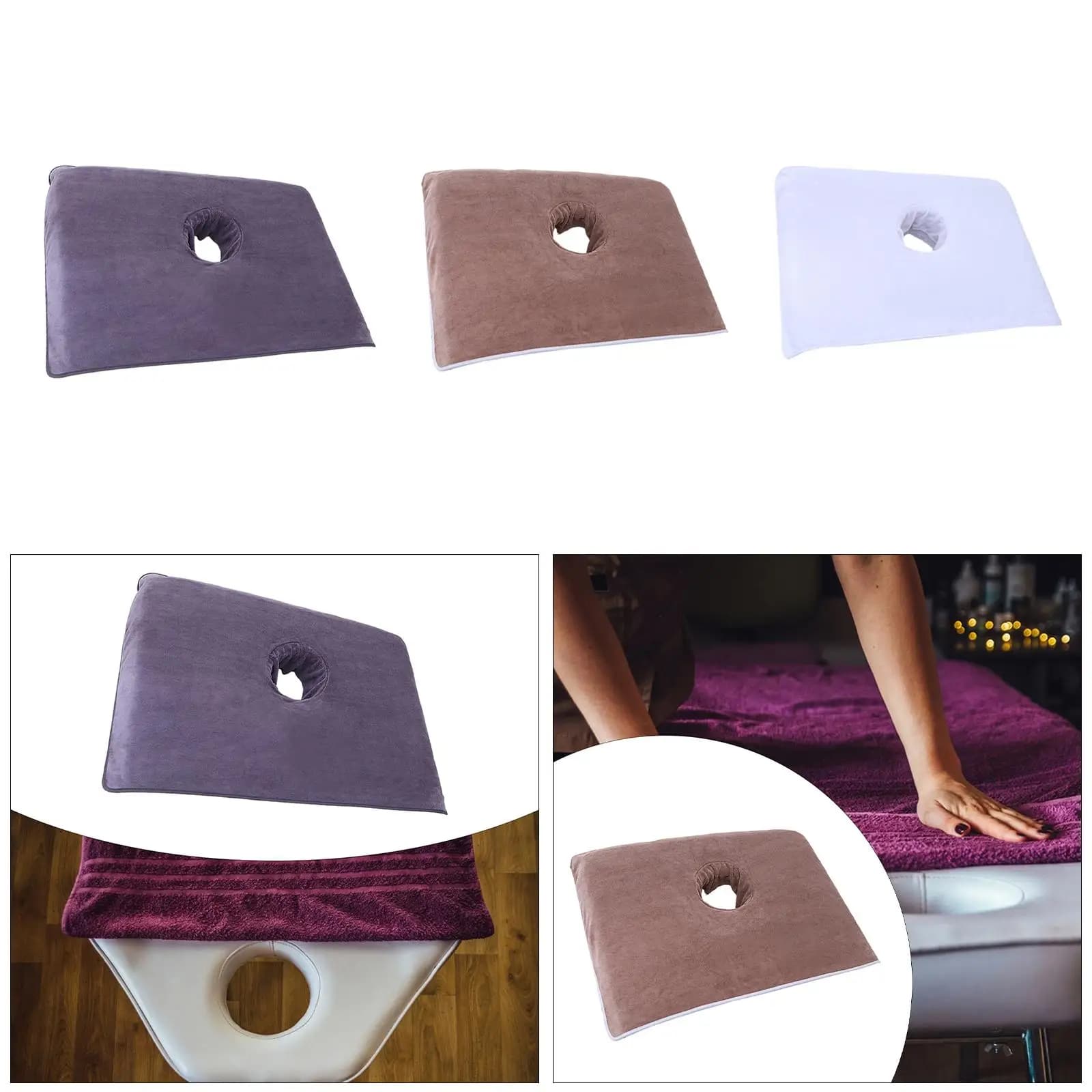 Copertura Lavabile per Lettino da Massaggio, Tappetino in Fibra per Spa, Fascia per Cuscino Cervicale e Attrezzatura per Massaggi