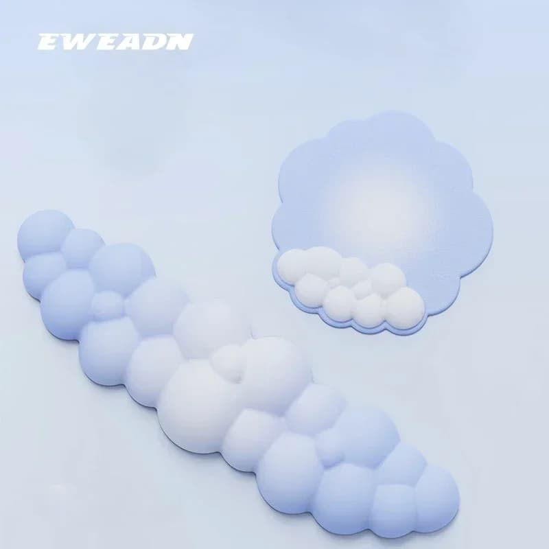 EWEADN Cloud Tastiera Poggiamano Tappetino per mouse da polso Protezione da polso in silicone Ragazze Tappetino da scrivania di alto aspetto Ragazzi per accessori per PC Regali