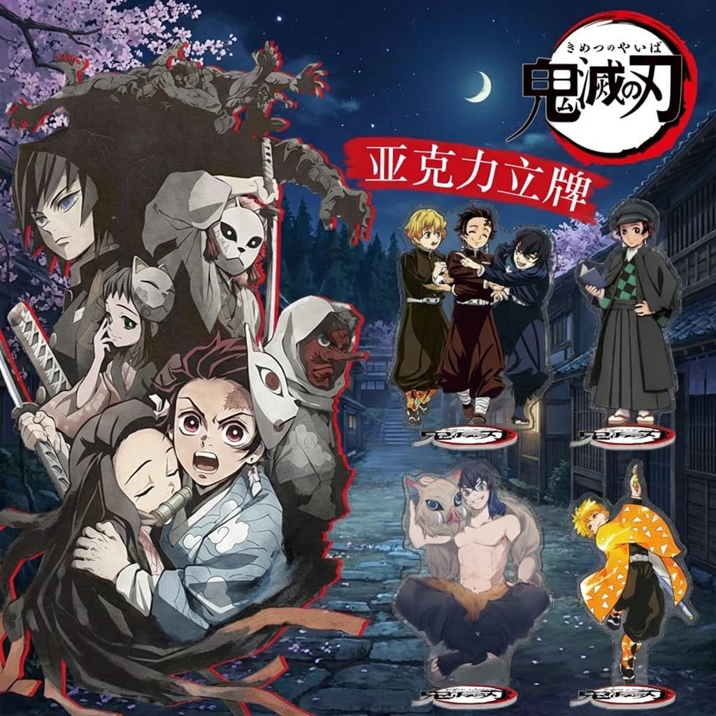 Statuetta Acrilica Grande di Demon Slayer 1-40, Espositore di Tanjiro e Nezuko, Merchandise da Collezione, Regalo per Fan