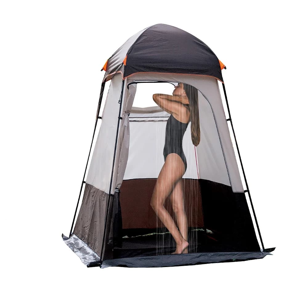 Portable outdoor privacy shower curtain, double layer solar shelter for camping locker, bedroom, WC, hiking, fishing, picnic