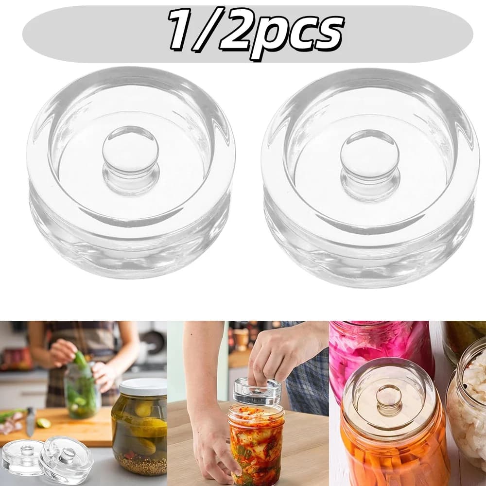 1/2-piece Fermented Glass Faceted Jars Kitchen Gadget Covers Sealed Storage Container Covers Cheese Fermentation