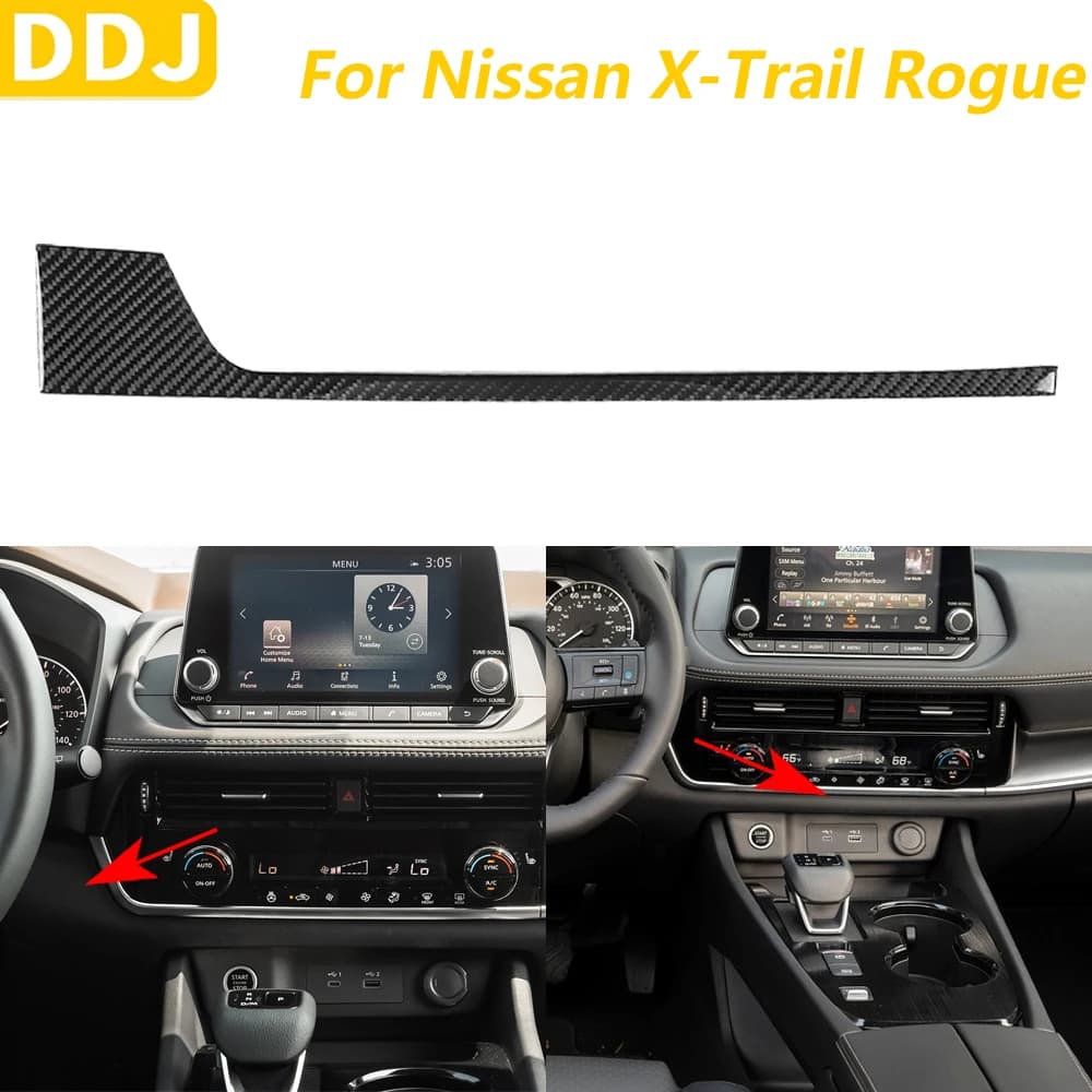 Per Nissan X-Trail Rogue 2021-2024 Pannello strumenti di controllo centrale in fibra di carbonio Strisce di rivestimento Accessori auto Decorazione adesivo