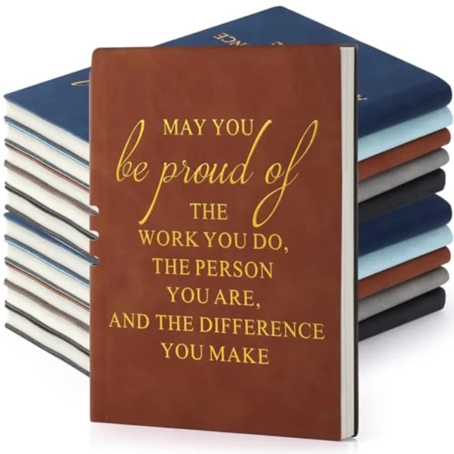 20 Pcs Employees Appreciation Gifts A5 Leather Notebooks May You Proud of The Work Journals Bulk Thank You Gifts for Team Cowor