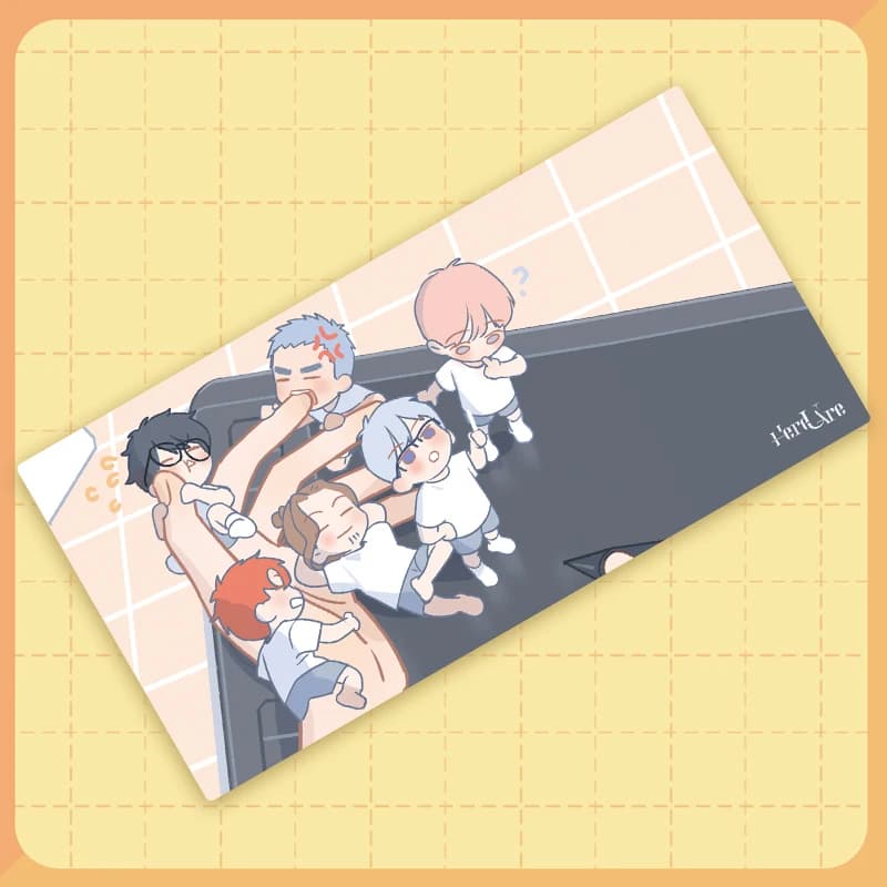 Here U Are Manga Art Li Huan mouse mat, Yu Yang character desk mat Write pad with waterproof surface