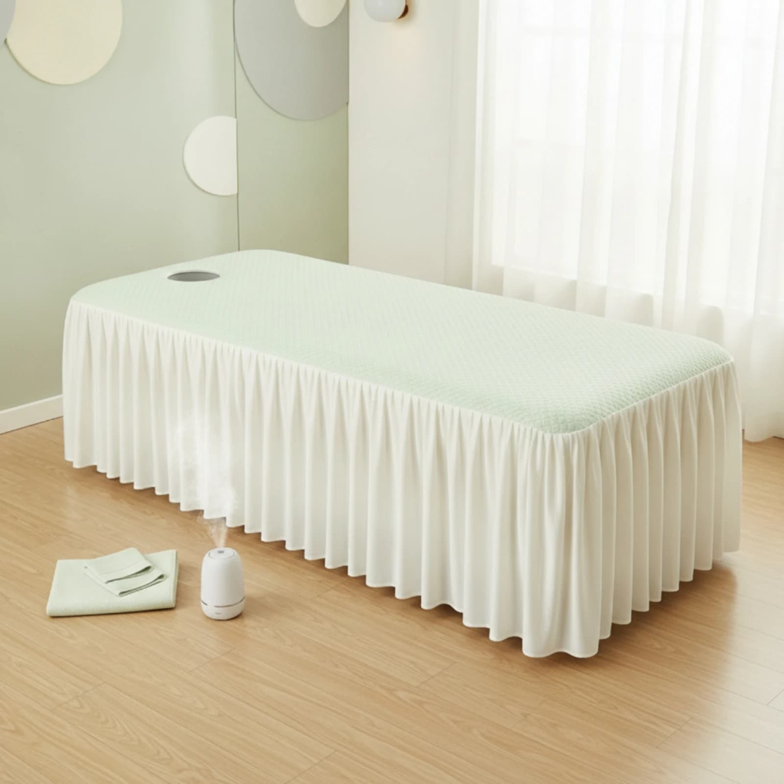 Massage Bed Cover Elastic Massage Table Sheet with Face Hole Treatment Table Cover Long-Lasting Bedding Machine Washable