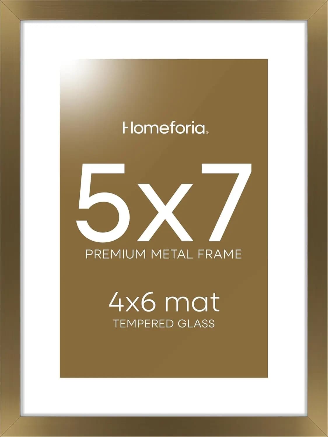 Bronze frame 5x7. Desk or high-end metal wall structure with 4x6 mat and tempered glass, set of 1.
