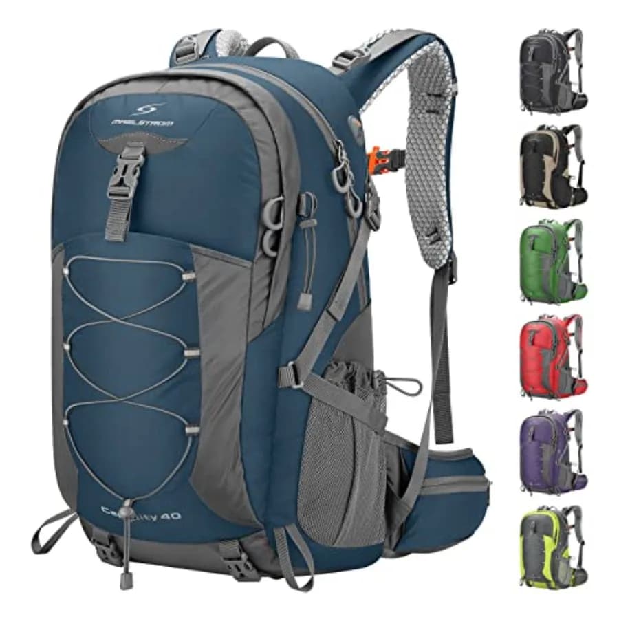 Hiking Backpack, Camping Backpack, Waterproof Hiking Daypack with Rain Cover, Lightweight Travel Backpack, Blue