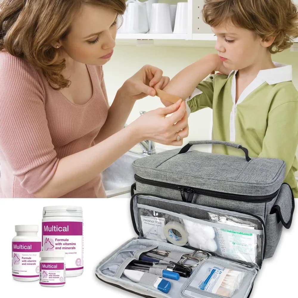 Borsa da viaggio per Kit di pronto soccorso per la casa borsa per il trasporto medico organizzatore multifunzionale scatole per medicinali a strati armadietto per medicinali