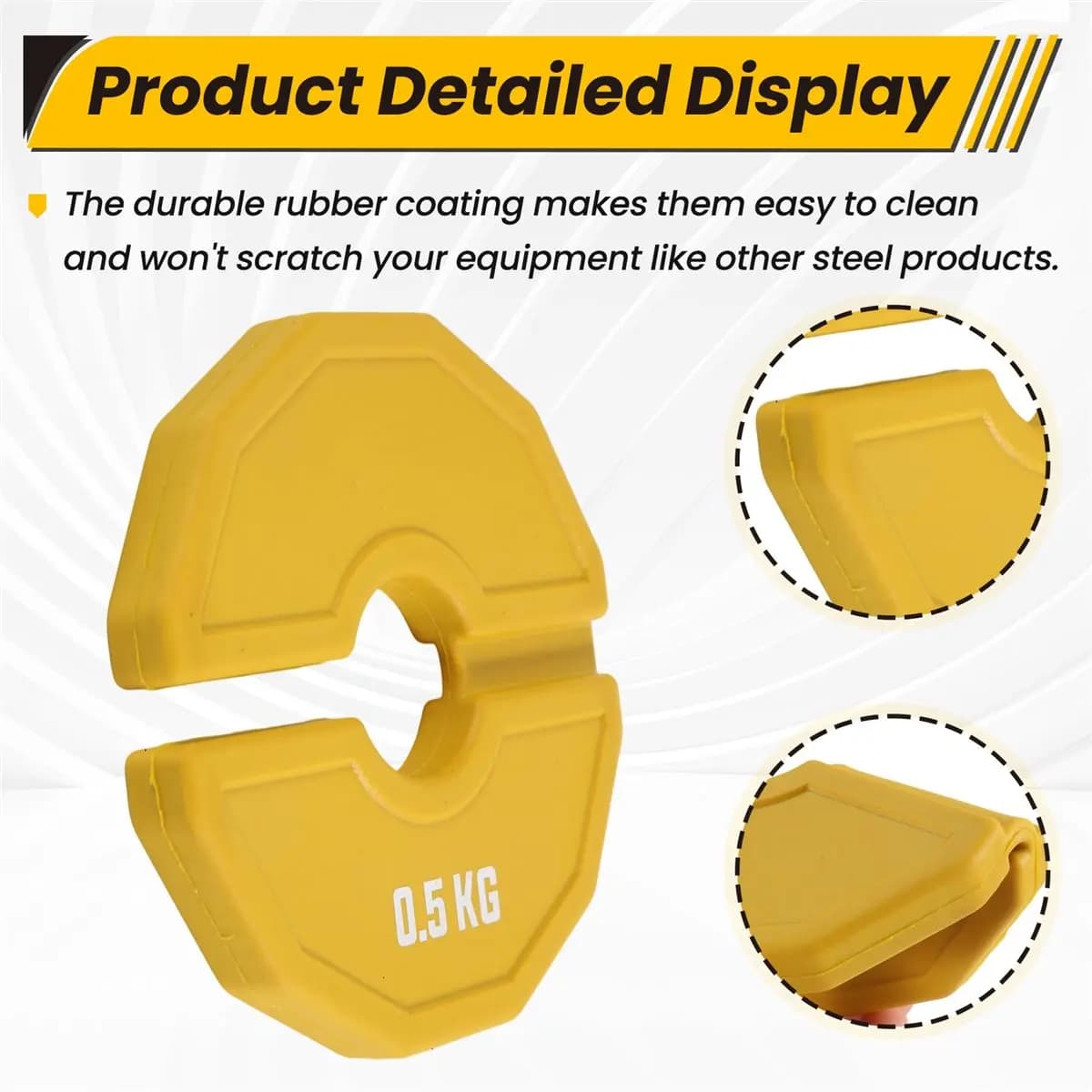 didyou 2PCS Gym Micro-Type Plates Dumbbell Fractional Weight Plate Rubber Fractional Weight Plates Add-on Aperture 35mm 0.5KG