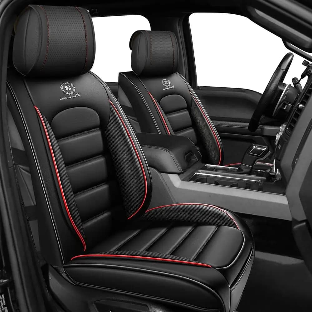 Complete Set Car Seat Covers for Sierra 1500/2500/3500 Denali SLT AT4 AT4X Base Covers 2008-2025, Waterproof Premium Nappa Leat