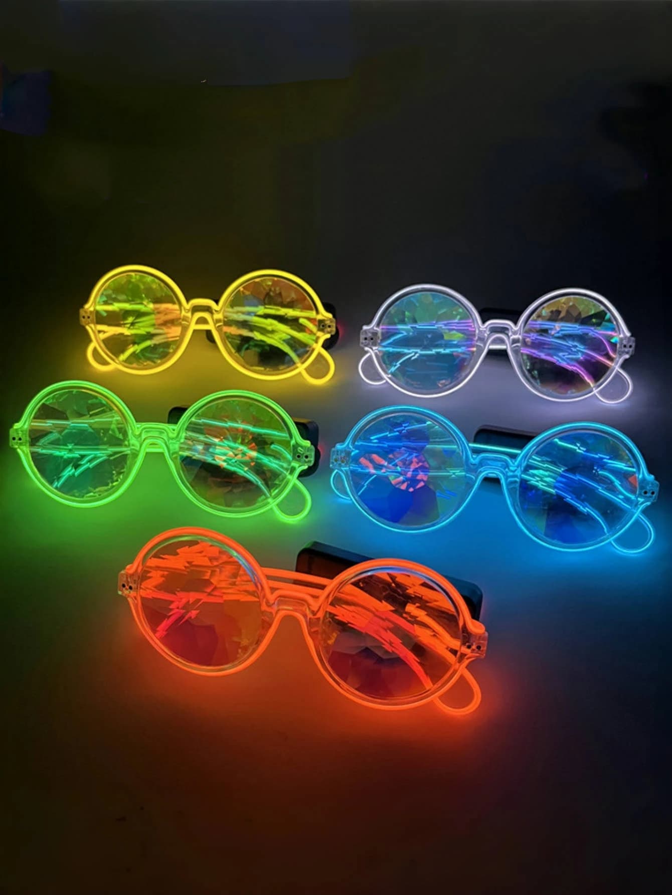 Raffreddare tecnologia caleidoscopio senso occhiali luminosi LED discoteca danza luminosa KTV bar sillaba elettrica atmosfera oggetti di scena senza